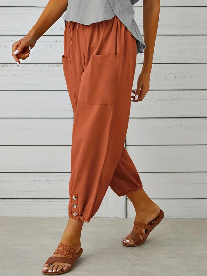 Women's Buttoned Harem Pants