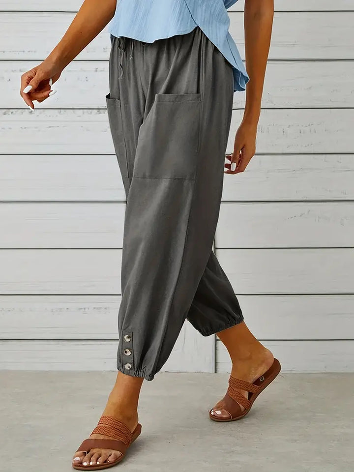 Women's Buttoned Harem Pants