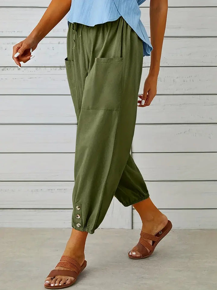 Women's Buttoned Harem Pants