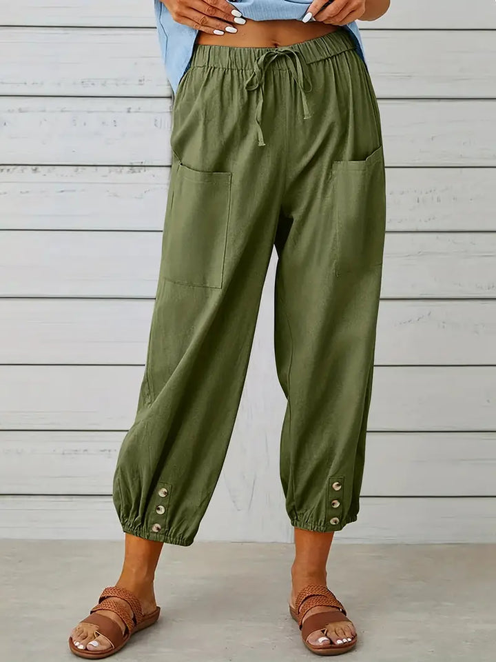 Women's Buttoned Harem Pants