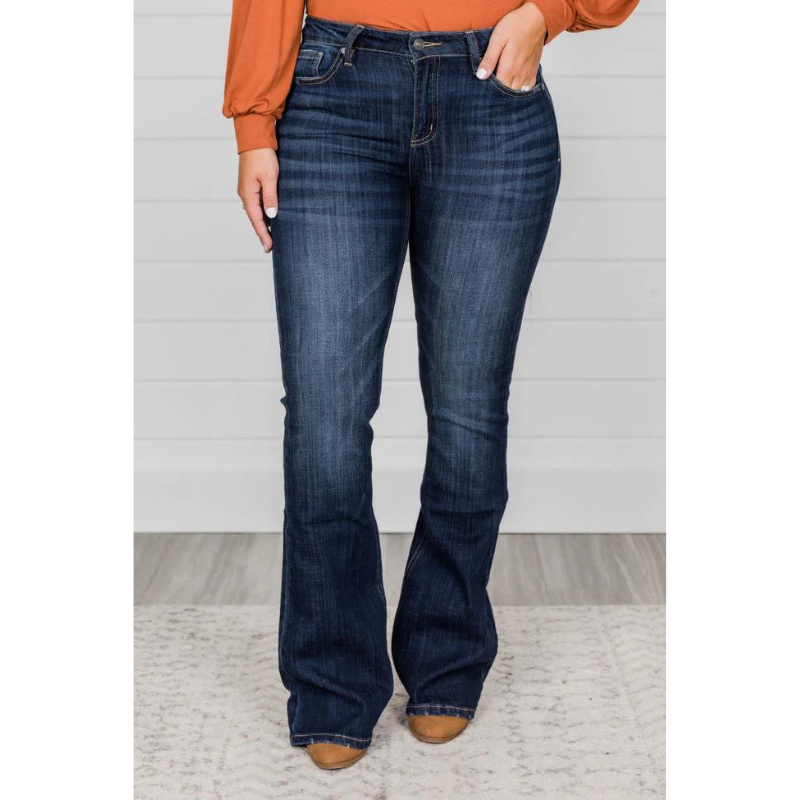 Women's Stretch Flared Denim Pants