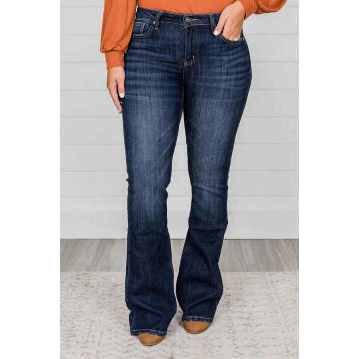 Women's Stretch Flared Denim Pants