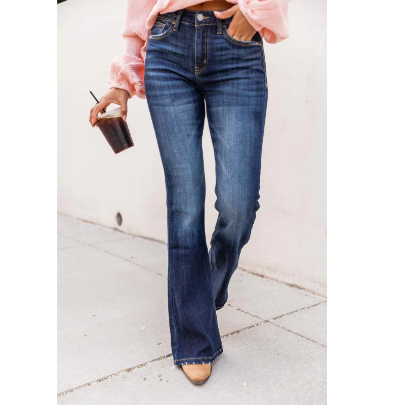 Women's Stretch Flared Denim Pants