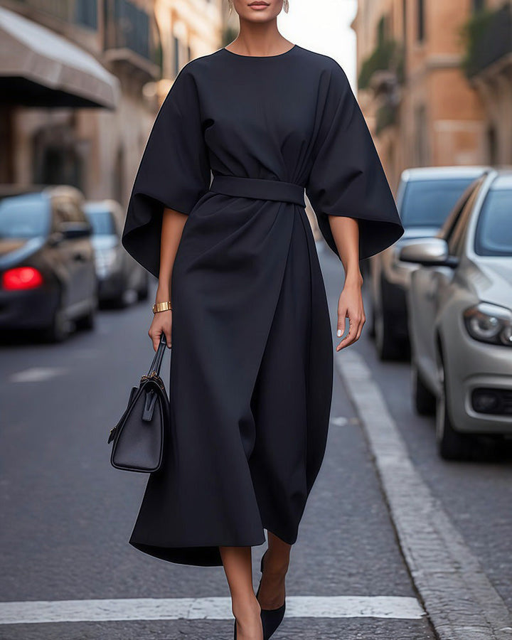 Abeleine | Dress with Lantern Sleeves & Belt