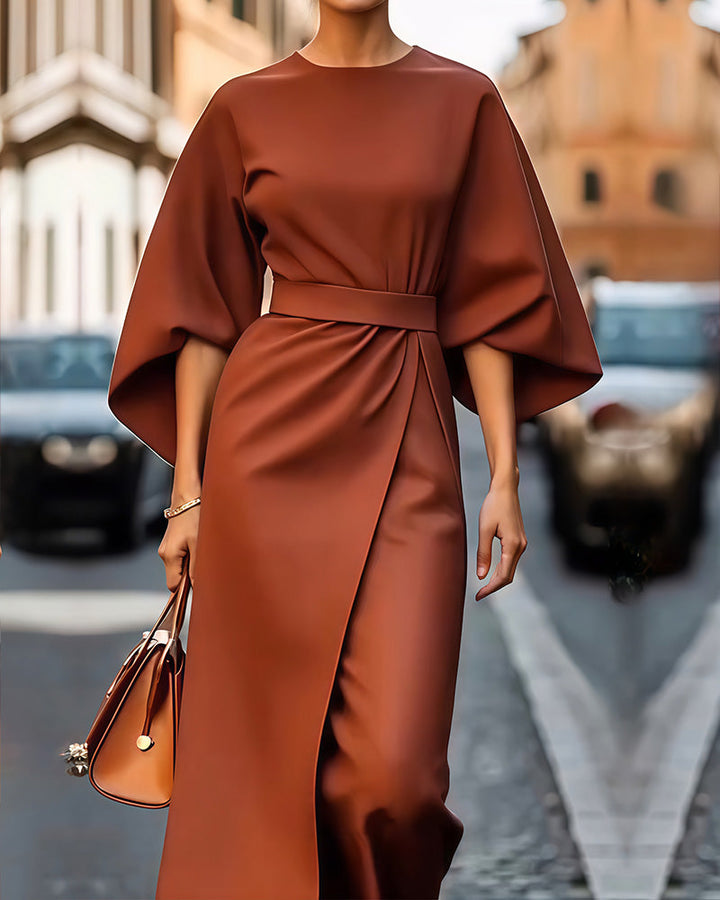 Abeleine | Dress with Lantern Sleeves & Belt