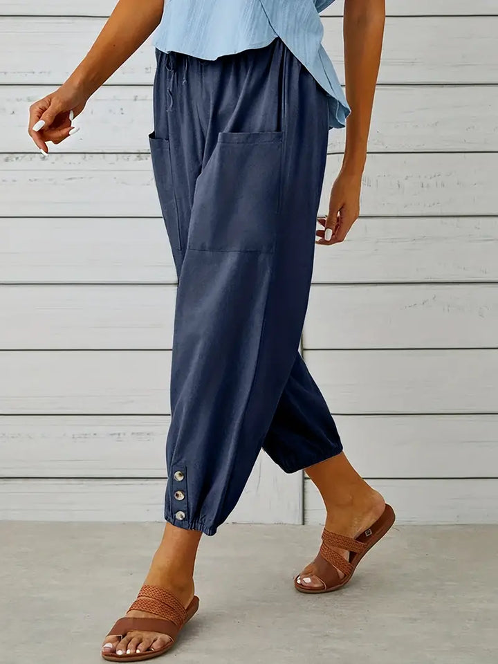 Women's Buttoned Harem Pants