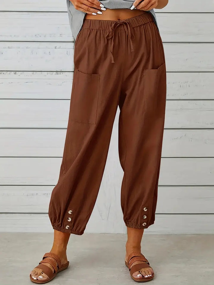 Women's Buttoned Harem Pants