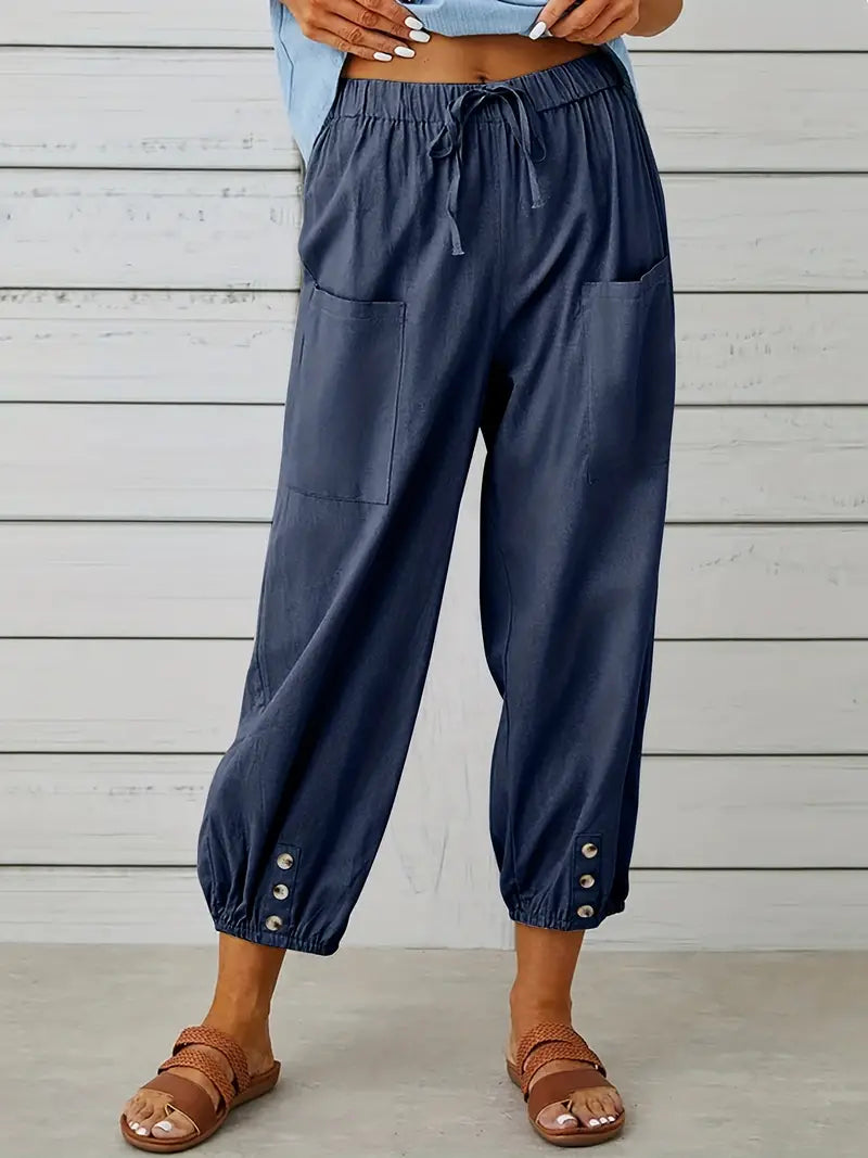 Women's Buttoned Harem Pants