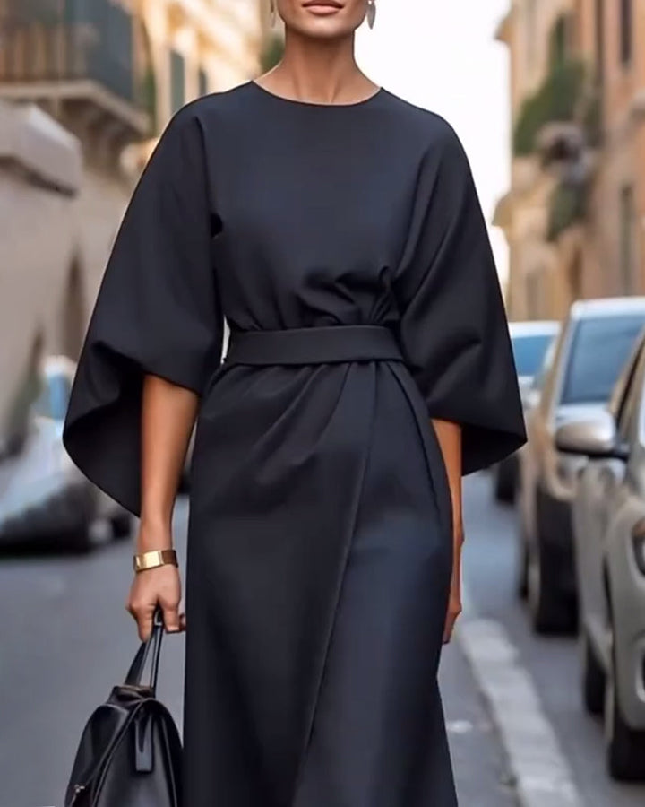 Abeleine | Dress with Lantern Sleeves & Belt