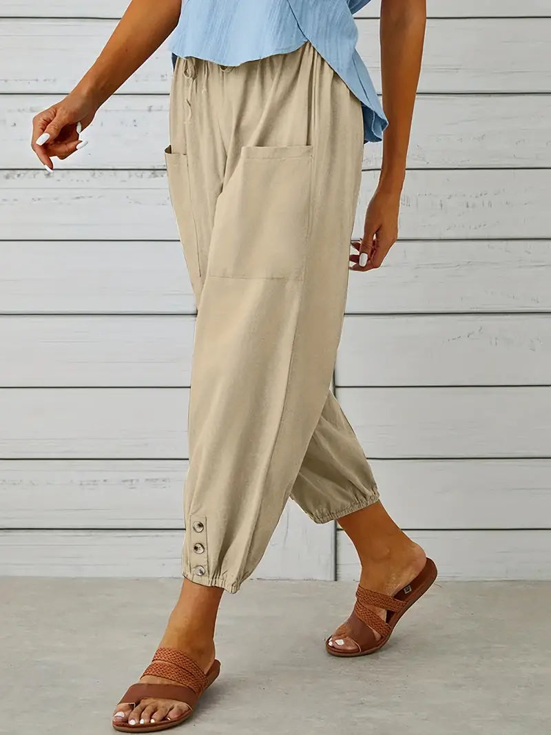 Women's Buttoned Harem Pants