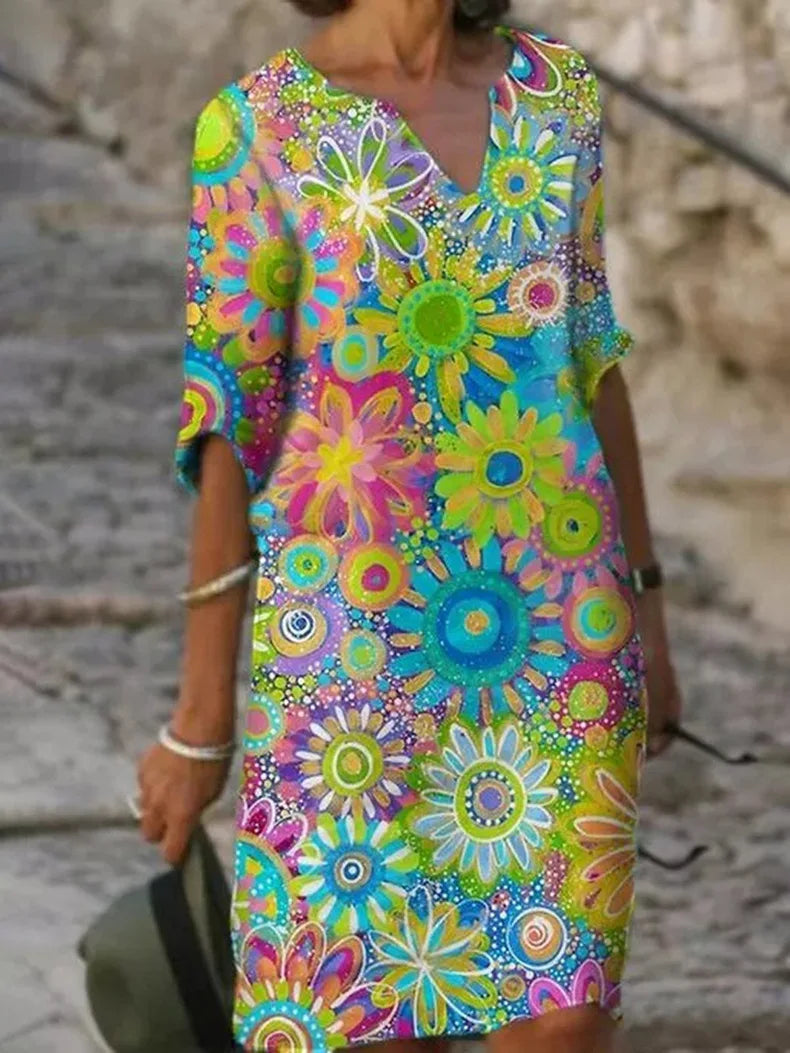 Women's Floral Summer Dress - Mini
