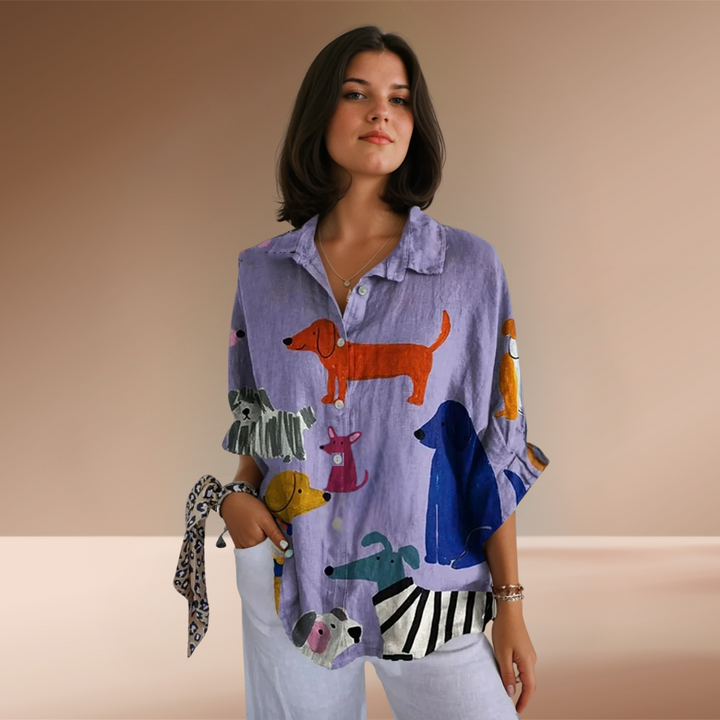 Isabella | Exclusive women's shirt with dog print