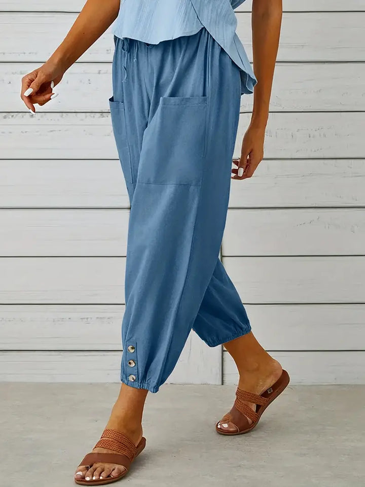 Women's Buttoned Harem Pants