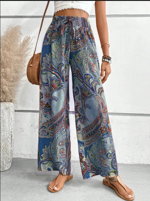Women's Loose Paisley Print Boho Pants