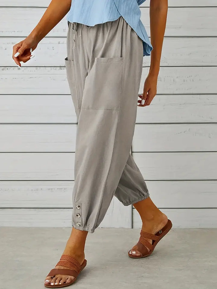 Women's Buttoned Harem Pants