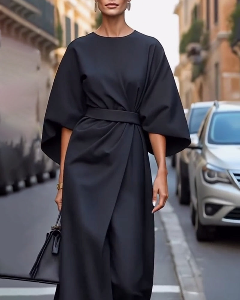 Abeleine | Dress with Lantern Sleeves & Belt
