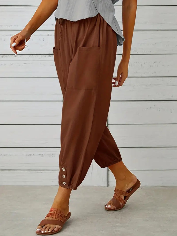 Women's Buttoned Harem Pants