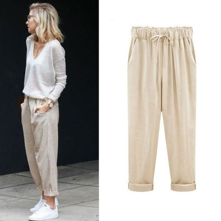 Women's Drawstring Cropped Boho Pants