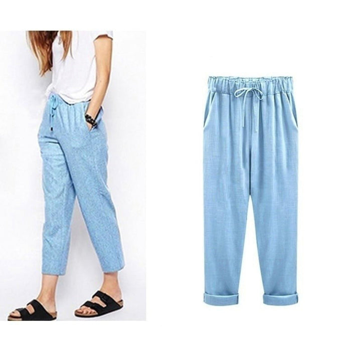 Women's Drawstring Cropped Boho Pants
