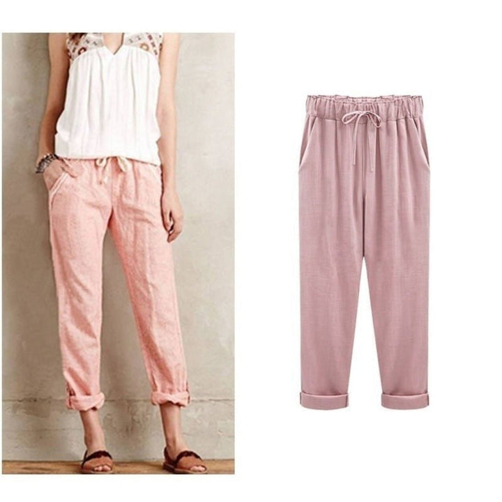 Women's Drawstring Cropped Boho Pants