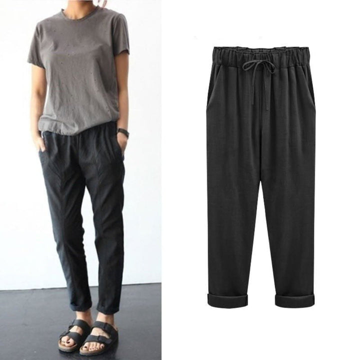 Women's Drawstring Cropped Boho Pants